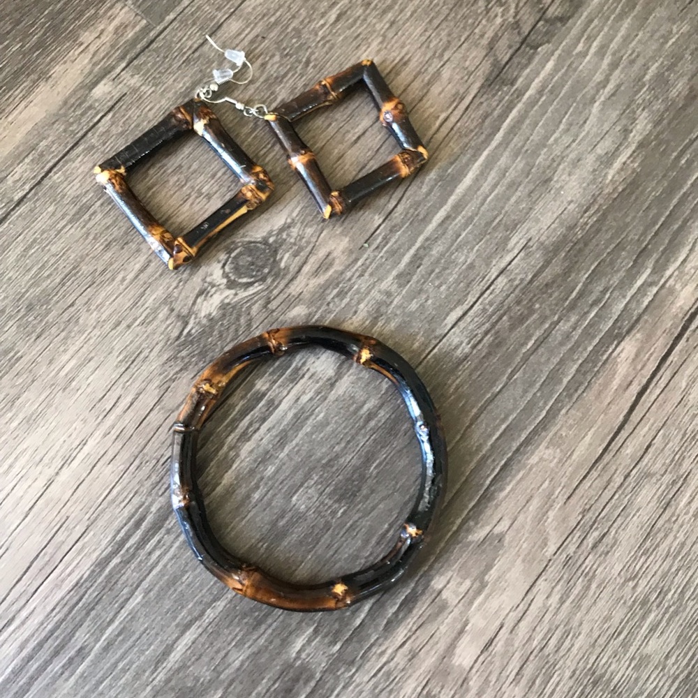 Handmade Bamboo bracelet/earring